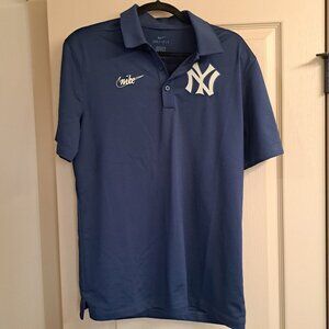 NIKE NEW YORK YANKEES COOPERSTOWN COLLECTION LOGO MENS MEDIUM POLO DRI-FIT SHIRT